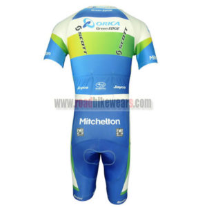 2013 Team ORICA GreenEDGE Short Sleeves Triathlon Biking Outfit Skinsuit Blue