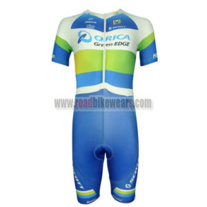2013 Team ORICA GreenEDGE Short Sleeves Triathlon Cycling Wear Skinsuit Blue
