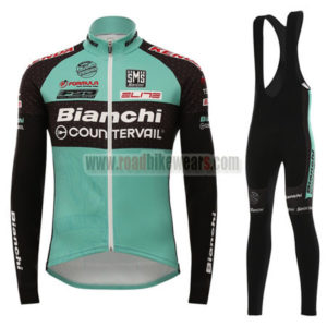 2016 Team Bianchi COUNTERVAIL Cycling Long Bib Suit Black Green