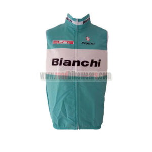 2016 Team Bianchi Cycling Vest Sleeveless Waistcoat Rain-proof Windbreak Green White