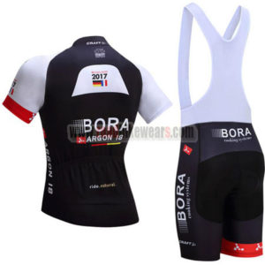 2017 Team BORA ARGON 18 Riding Bib Kit Black White