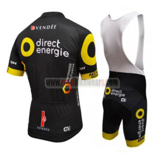 2017 Team Direct Energie VENDEE Cycle Bib Kit Black Yellow