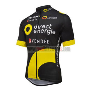 2017 Team Direct Energie VENDEE Cycle Jersey Maillot Shirt Black Yellow
