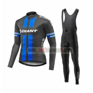 2017 Team GIANT Cycling Long Bib Suit Black Blue