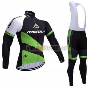 2017 Team MERIDA Cycling Long Bib Suit Black Green