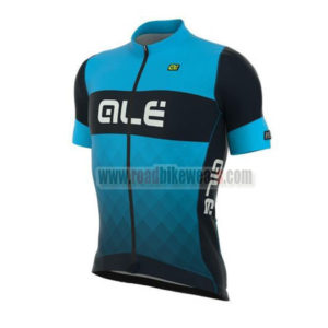 2017 Team QLE Biking Jersey Maillot Shirt Blue Black