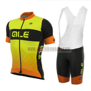 2017 Team QLE Cycling Bib Kit Yellow Black