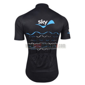 2017 Team SKY Bicycle Jersey Maillot Shirt Black Blue Waves