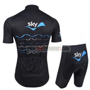2017 Team SKY Bike Kit Black Blue Waves