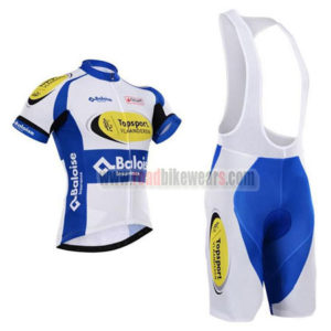 2017 Team Topsport Baloise Cycling Bib Kit White Blue Yellow