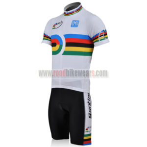 2010 Team Santini UCI Champion Biking Kit White Rainbow