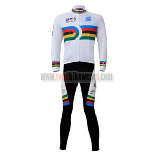 2010 Team Santini UCI Champion Riding Long Suit White Rainbow