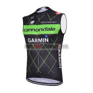 2015 Team Cannondale GARMIN Cycling Sleeveless Vest Tank Top Black Green