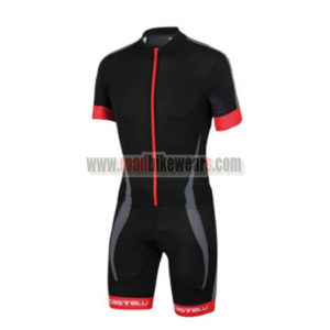 2016 Team Castelli Short Sleeves Triathlon Biking Apparel Skinsuit Black