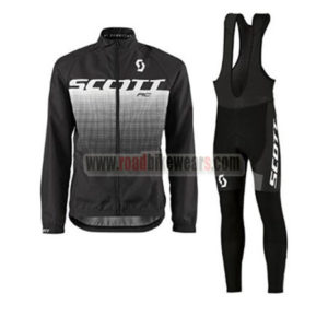 2017 Team SCOTT Cycling Long Bib Suit Black White