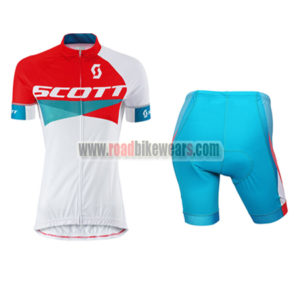 2015 Team SCOTT Women's Lady Cycling Kit Red Blue White
