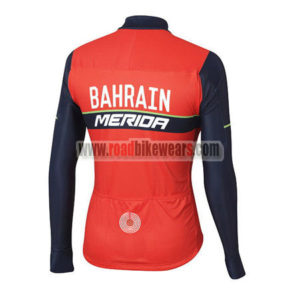 2017 Team BAHRAIN MERIDA Biking Long Jersey Red Blue