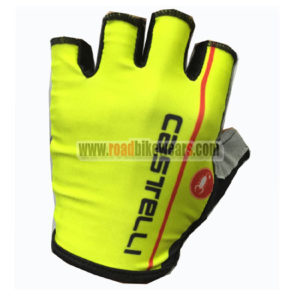 2017 Team Castelli Cycling Gloves Mitts Half Fingers Yellow