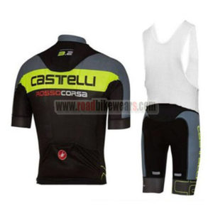 2017 Team Castelli Riding Bib Kit Grey Yellow Black