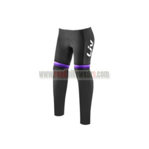 2017 Team Liv Women's Winter Cycle Apparel Thermal Fleece Riding Padded  Long Pants Tights Black Purple
