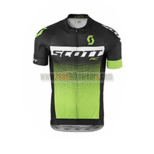 2017 Team SCOTT Cycle Jersey Maillot Shirt Black Green