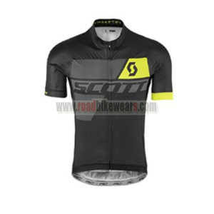 2017 Team SCOTT Cycle Jersey Maillot Shirt Black Grey Yellow