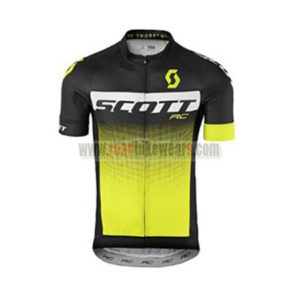 2017 Team SCOTT Cycle Jersey Maillot Shirt Black White Yellow