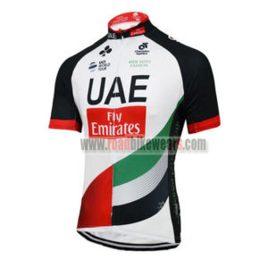 2017 Team UAE Fly Emirates Cycling Jersey Maillot White Black Red Green
