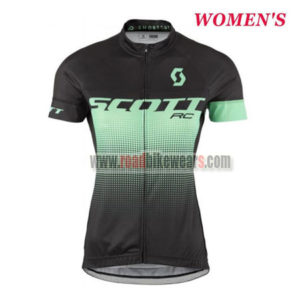 2017 Team SCOTT Womens Lady Cycle Jersey Maillot Shirt Black Green