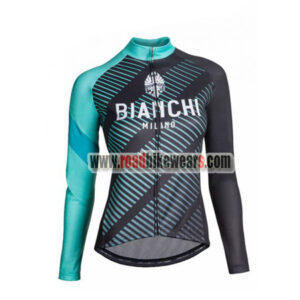 2018 Team BIANCHI Womens Cycling Jersey Black Blue