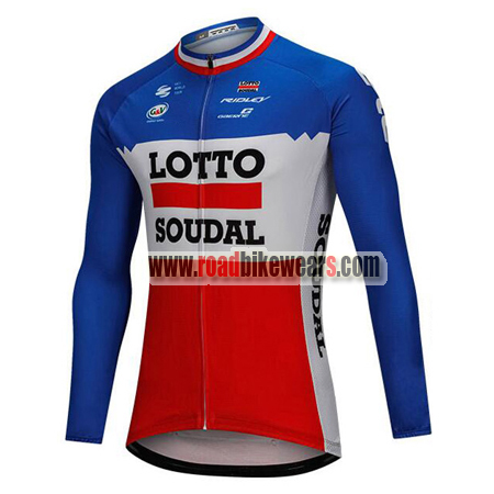 Bosque O después rechazo 2018 Team LOTTO SOUDAL Cycle Outfit Biking Long Sleeves Jersey Ropa De  Ciclismo Blue White Red | Road Bike Wear Store