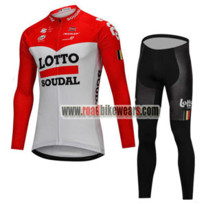 2018 Team LOTTO SOUDAL Cycling Long Suit Red White