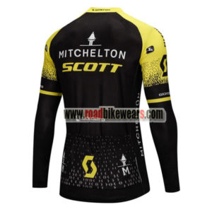 2018 Team MITCHELTON SCOTT Biking Long Jersey Black Yellow
