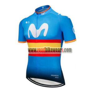 2018 Team Movistar Spain Cycling Jersey Maillot Shirt Blue