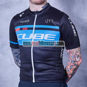 2018 Team CUBE Pro Cycling Jersey Maillot Shirt Black Blue