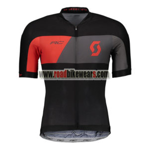 2018 Team SCOTT Cycling Jersey Maillot Shirt Black Red