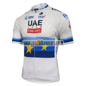 2018 Team UAE Emirates European Champion Cycling Jersey Shirt White