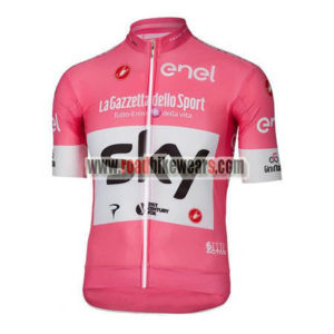 2018 Team SKY Castelli LaGazzettadello Sport enel Cycling Jersey Shirt Pink White