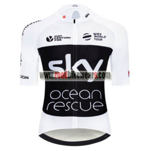 2018 Team SKY Castelli Ocean rescue UK British Biking Jersey Riding Shirt White Black