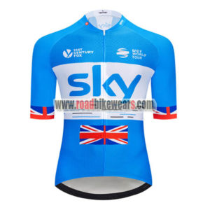 2018 Team SKY Castelli UK British Cycling Jersey Riding Shirt Blue White